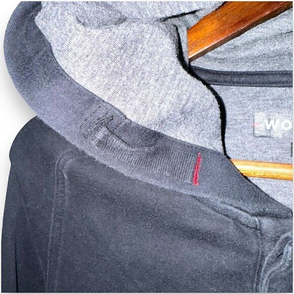Black Wolsey Cotton Pullover Hoodie Size L - Picture 5 of 12